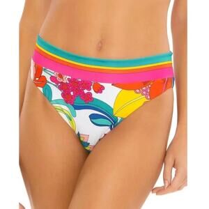 NWT Trina Turk Womens Fontaine High Waist Banded Printed Swim Bottom 14